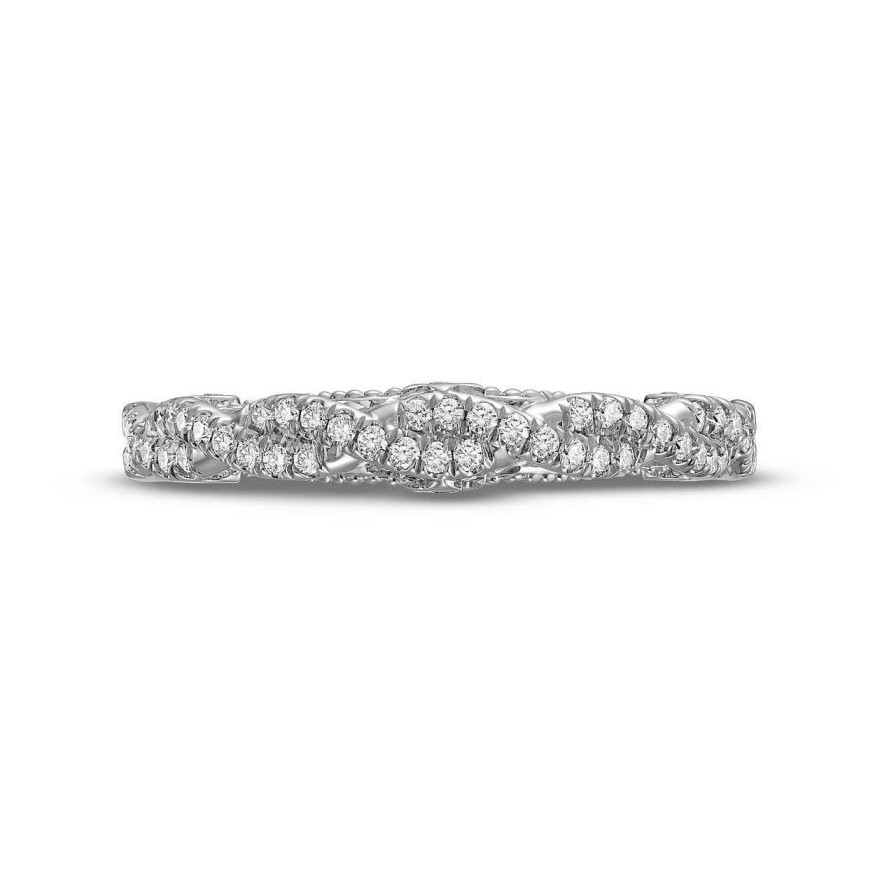 Diamonds Direct Women'S Bands | Verragio Insignia Twist Wedding Band White Gold 14K