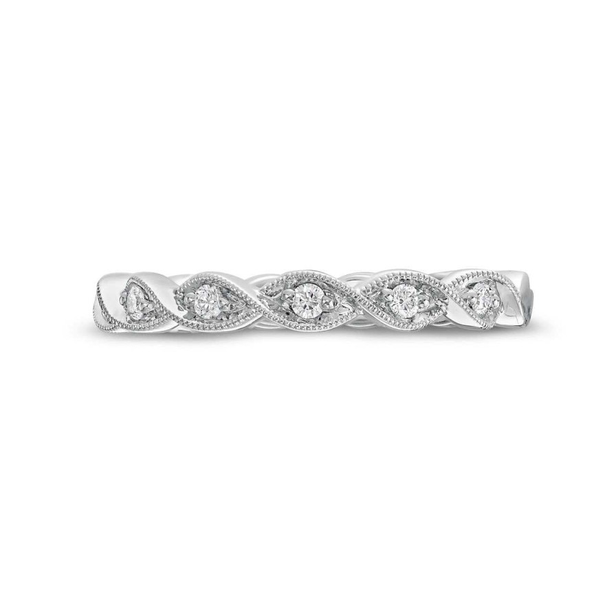 Diamonds Direct Women'S Bands | Milgrain Twist Wedding Band By Diamonds Direct Designs White Gold 14K