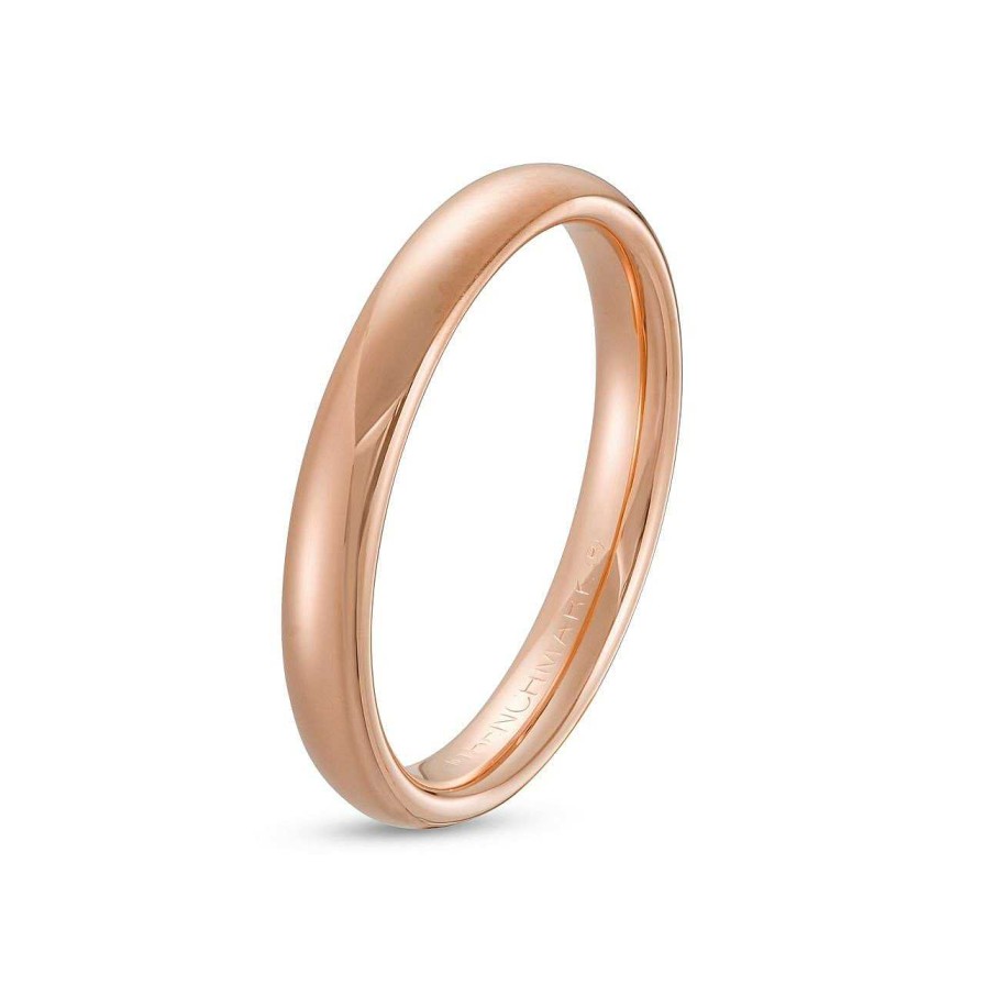 Diamonds Direct Women'S Bands | Low Dome Comfort Fit 3Mm Wedding Band Rose Gold 14K