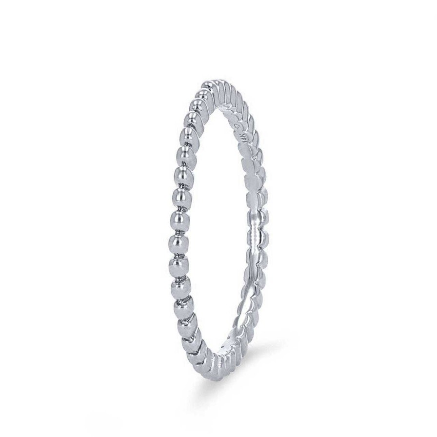 Diamonds Direct Women'S Bands | Beaded Wedding Band By Classique White Gold 14K