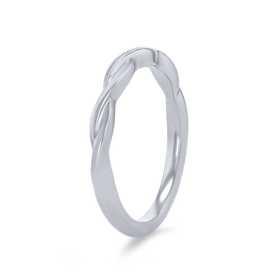 Diamonds Direct Women'S Bands | Twist Wedding Band By Artcarved White Gold 14K