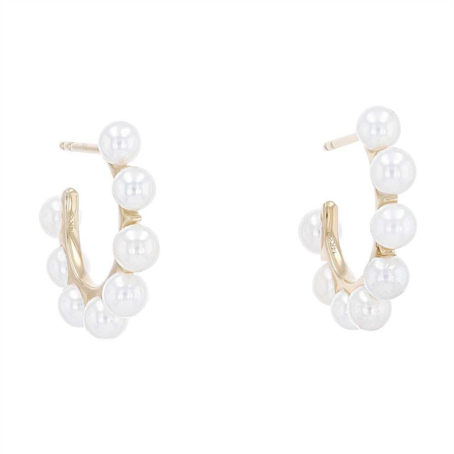 Diamonds Direct Earrings | Freshwater Pearl Hoop Earrings