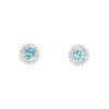 Diamonds Direct Earrings | Blue Topaz And Diamond Halo Studs