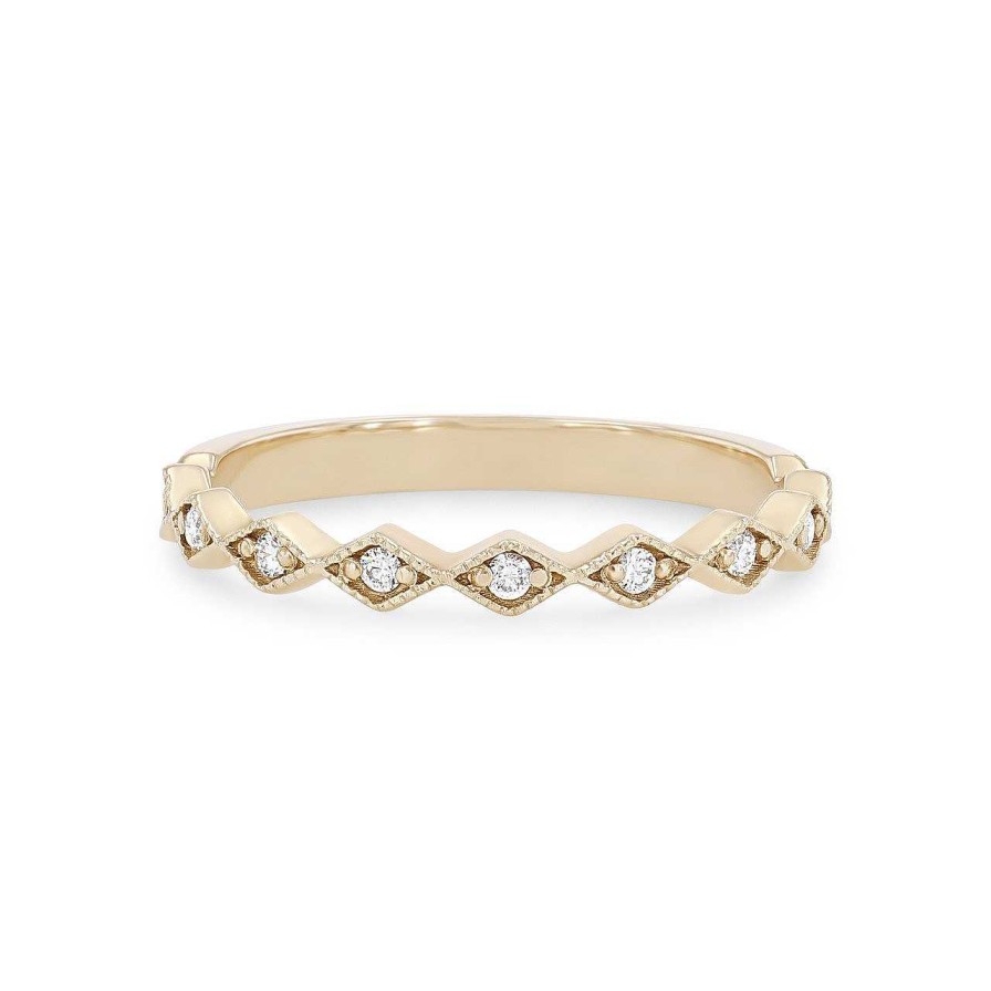 Diamonds Direct Women'S Bands | Milgrain Zig Zag Diamond Wedding Band By Diamonds Direct Designs White Gold 14K