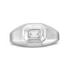 Diamonds Direct Rings | Emerald Diamond Signet Ring White Gold 14K