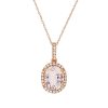 Diamonds Direct Necklaces & Pendants | Morganite And Diamond Halo Pendant Rose Gold 14K