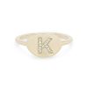 Diamonds Direct Fashion Rings | Diamond Initial Signet Ring Yellow Gold 14K