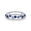 Diamonds Direct Fashion Rings | Two Row Scatter Sapphire And Diamond Wedding Band By Uneek White Gold 14K