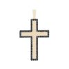 Diamonds Direct Pendants | Black Diamond Matte Cross Pendant Yellow Gold 14K