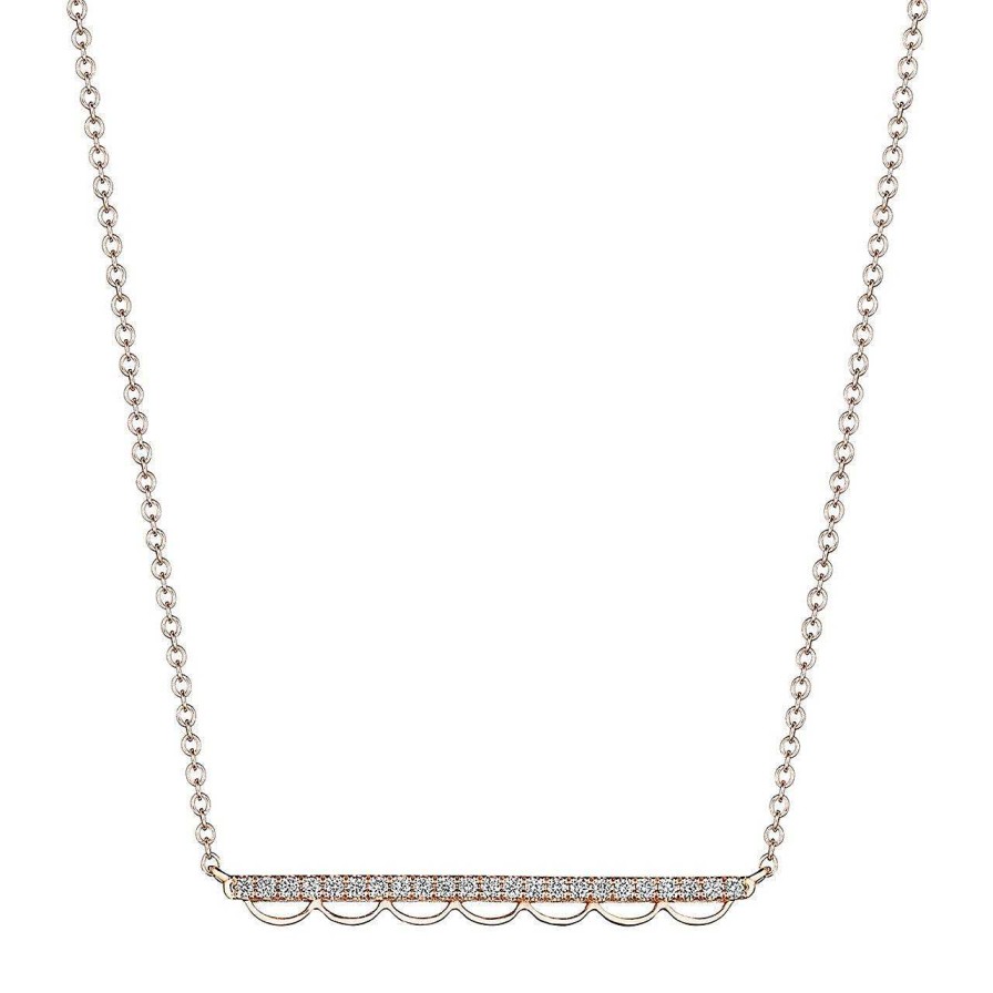 Diamonds Direct Necklaces & Pendants | Rose Gold Tacori Crescent Bar Diamond Pendant