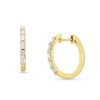 Diamonds Direct Earrings | Baguette Diamond 0.75 Inch Hoop Earrings