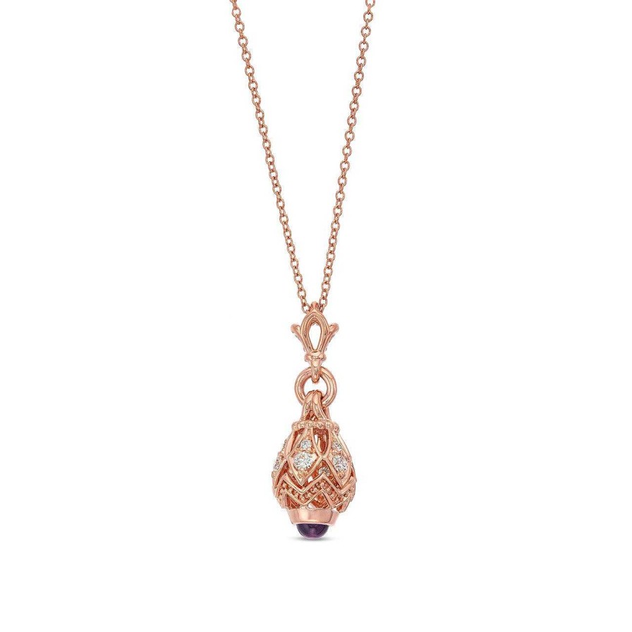 Diamonds Direct Necklaces & Pendants | Verragio Bead 5 Diamond And Amethyst Pendant