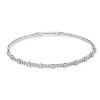 Diamonds Direct Bracelets | Alternating Diamond Flex Bangle White Gold 14K