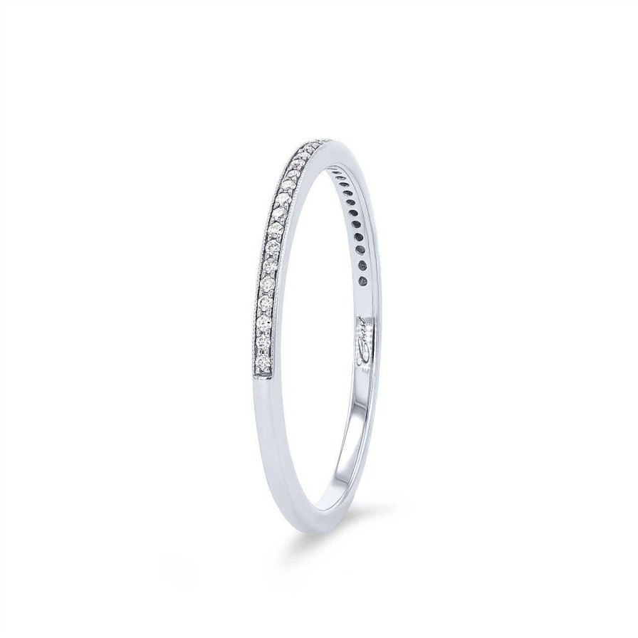 Diamonds Direct Women'S Bands | Beadset Milgrain Wedding Band By Classique White Gold 14K