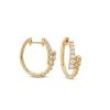 Diamonds Direct Earrings | Graduated Diamond Bypass Hoops Yellow Gold 14K