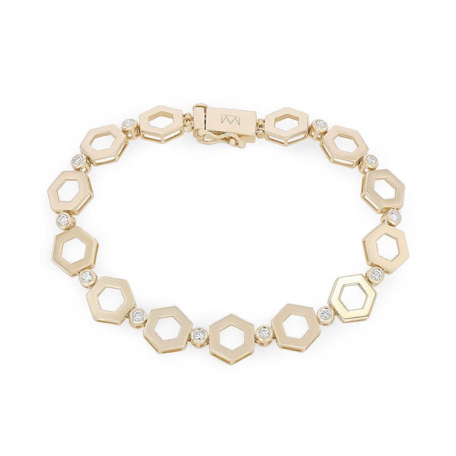 Diamonds Direct Bracelets | Michael M. Plain Hex Infinity Bracelet Yellow Gold 14K