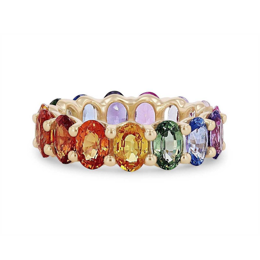 Diamonds Direct Women'S Bands | Rainbow Sapphire Eternity Band