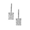 Diamonds Direct Earrings | Emerald Cut Diamond Drop Earrings Platinum