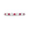 Diamonds Direct Fashion Rings | Alternating Diamond And Ruby Wedding Band White Gold 14K