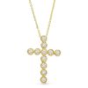 Diamonds Direct Necklaces & Pendants | Bezel Diamond Cross Necklace Yellow Gold 14K