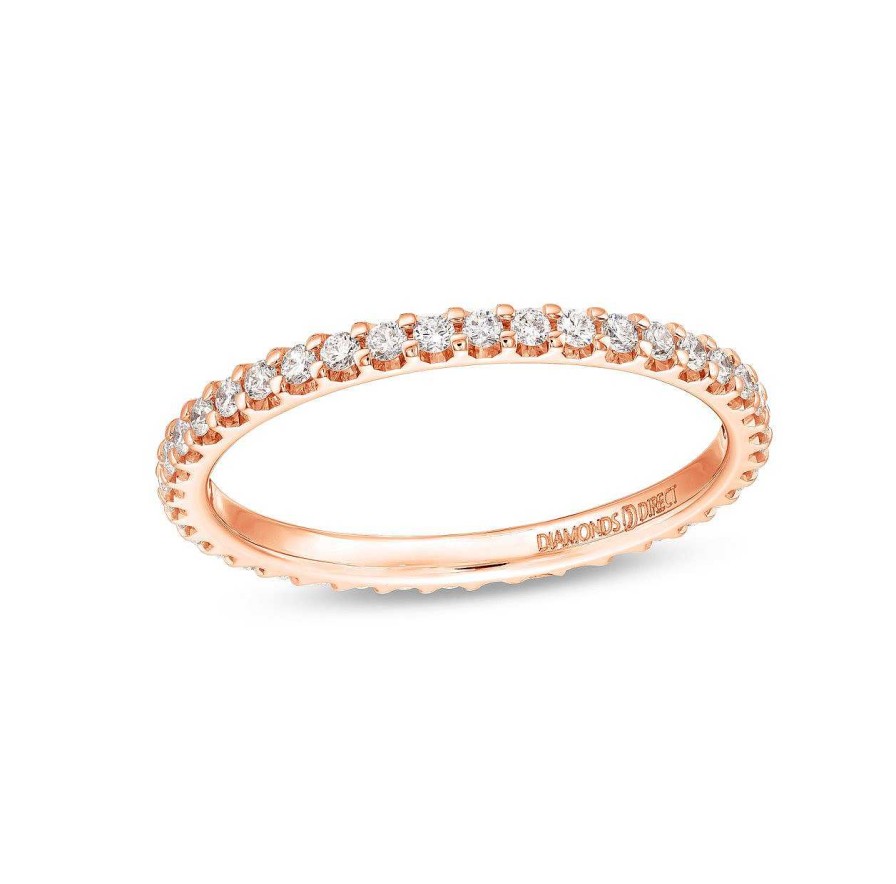 Diamonds Direct Women'S Bands | Shared Prong Diamond Eternity Band By Diamonds Direct Designs Rose Gold 14K