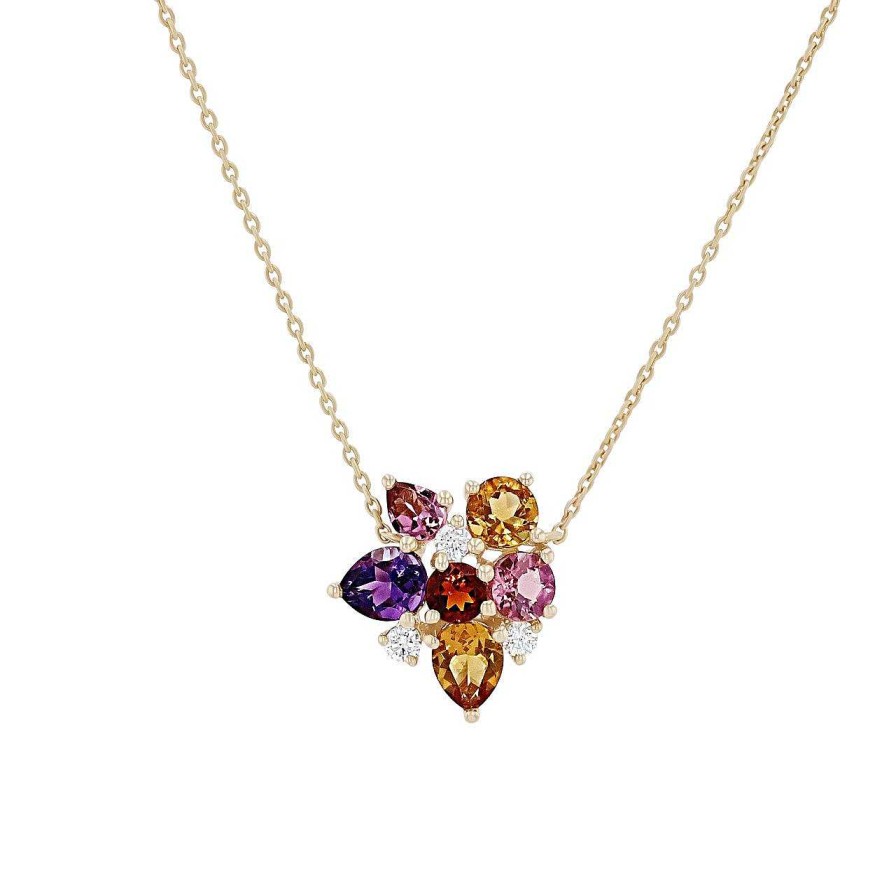 Diamonds Direct Necklaces & Pendants | Multicolor Gemstone Cluster Pendant