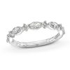 Diamonds Direct Women'S Bands | Alternating Marquise And Round Diamond Wedding Band By A. Jaffe White Gold 14K