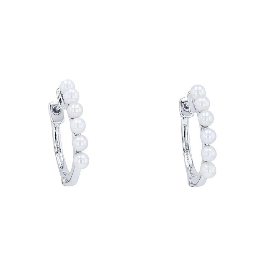 Diamonds Direct Earrings | Freshwater Pearl Huggie Earrings