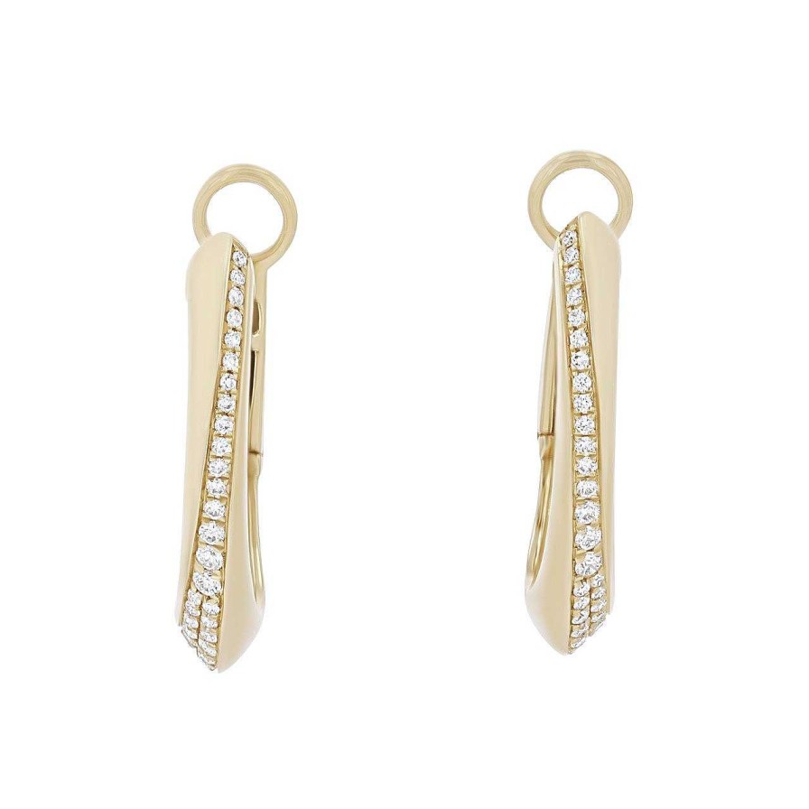 Diamonds Direct Earrings | Simon G. Knife Edge Diamond Hoop Earrings