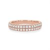 Diamonds Direct Women'S Bands | Two Row Diamond Pave Band Rose Gold 14K