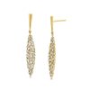 Diamonds Direct Earrings | Baguette Diamond Mosaic Pod Earrings Yellow Gold 14K