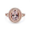 Diamonds Direct Fashion Rings | Morganite And Diamond Double Halo Ring Rose Gold 14K