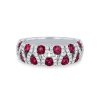 Diamonds Direct Fashion Rings | Offset Ruby And Diamond Ring White Gold 14K