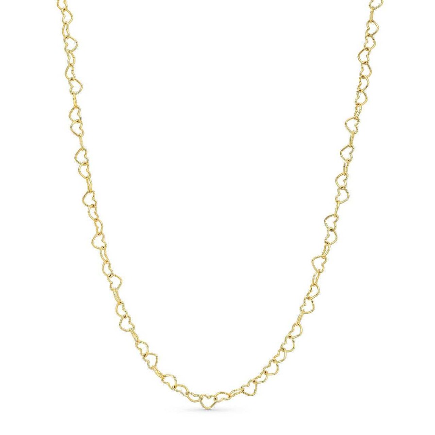 Diamonds Direct Necklaces & Pendants | Heart Shaped Link Chain Necklace