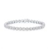 Diamonds Direct Bracelets | Emerald Diamond Halo Tennis Bracelet White Gold 14K