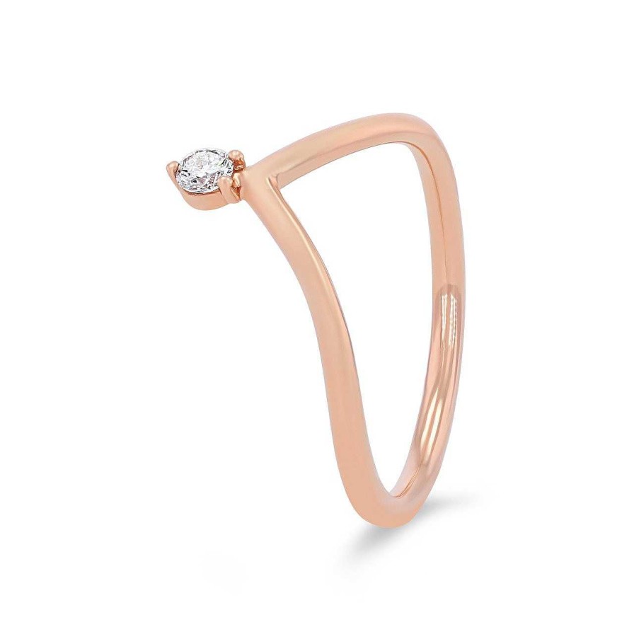 Diamonds Direct Fashion Rings | Contour Single Diamond Wedding Band By Classique White Gold 14K