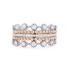 Diamonds Direct Fashion Rings | Five-Row Two-Tone Diamond Band Rose Gold/White Gold 14K