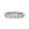 Diamonds Direct Women'S Bands | Alternating Diamond Eternity Band By Classique White Gold 14K