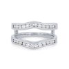 Diamonds Direct Women'S Bands | Channel Diamond Ring Guard By True Romance White Gold 14K