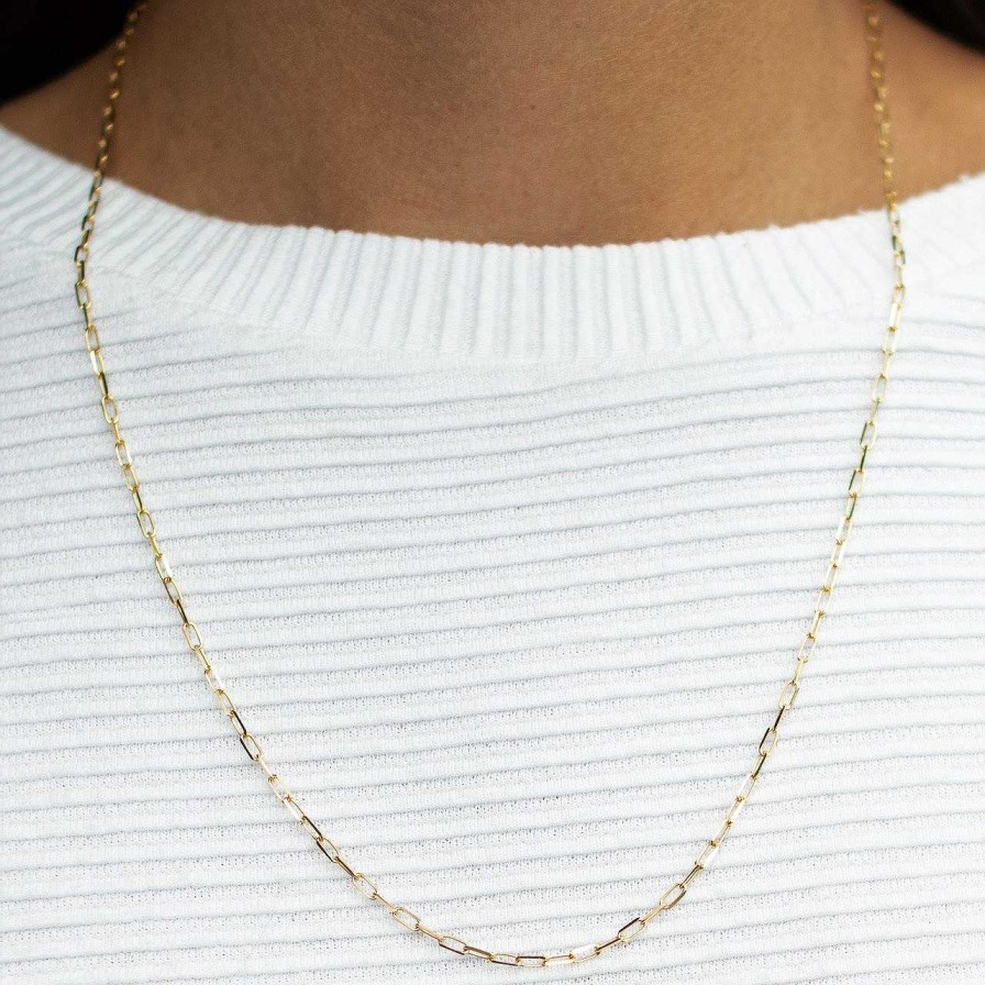 Diamonds Direct Necklaces & Pendants | Gold 20 Inch Paperclip Chain Necklace Yellow Gold 14K