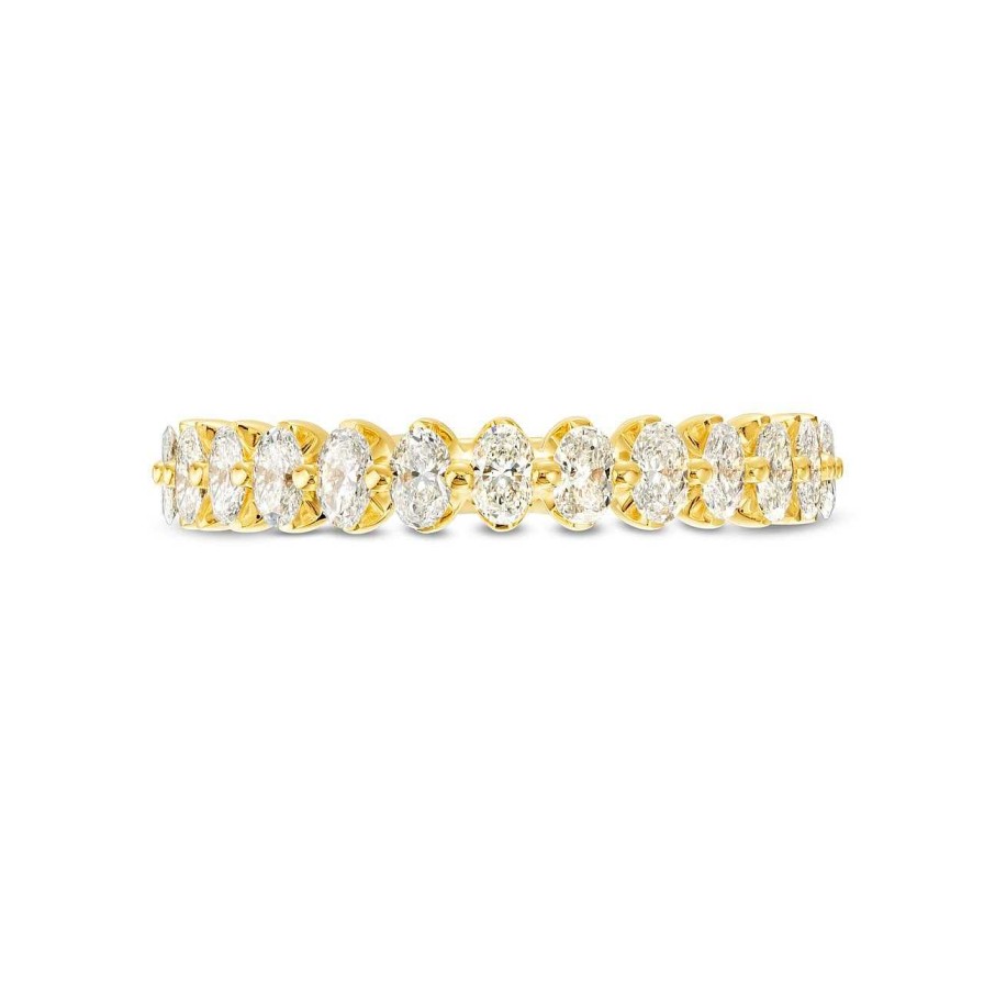 Diamonds Direct Women'S Bands | Single Prong Oval Diamond Band