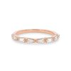 Diamonds Direct Women'S Bands | Tapered Baguette Diamond Wedding Band By Uneek White Gold 14K