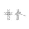 Diamonds Direct Earrings | Diamond Cross Studs White Gold 18K