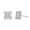 Diamonds Direct Earrings | Diamond Border Floral Earrings