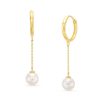 Diamonds Direct Earrings | Freshwater Pearl Chain Drop Huggie Earrings