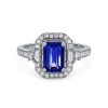 Diamonds Direct Fashion Rings | Tanzanite And Diamond Halo Ring White Gold 14K