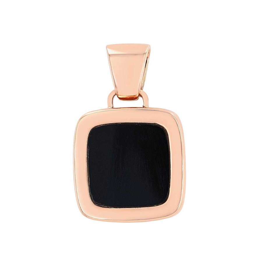 Diamonds Direct Pendants | Black Onyx Square Pendant Rose Gold 14K