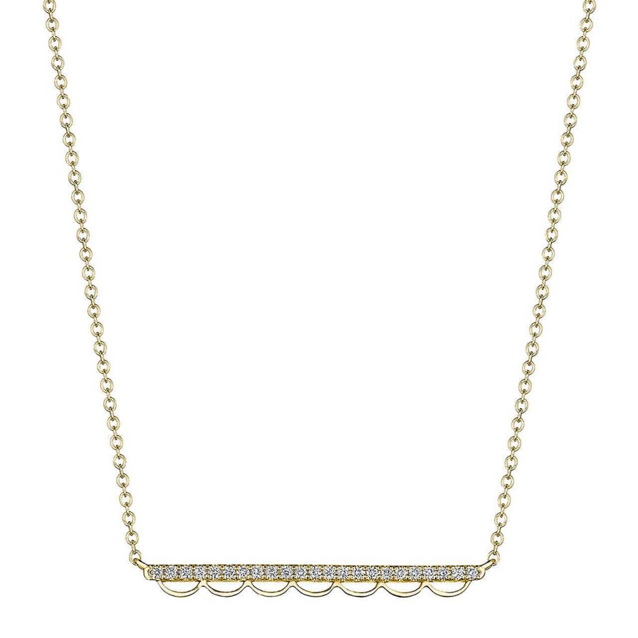 Diamonds Direct Necklaces & Pendants | Yellow Gold Tacori Crescent Bar Diamond Pendant