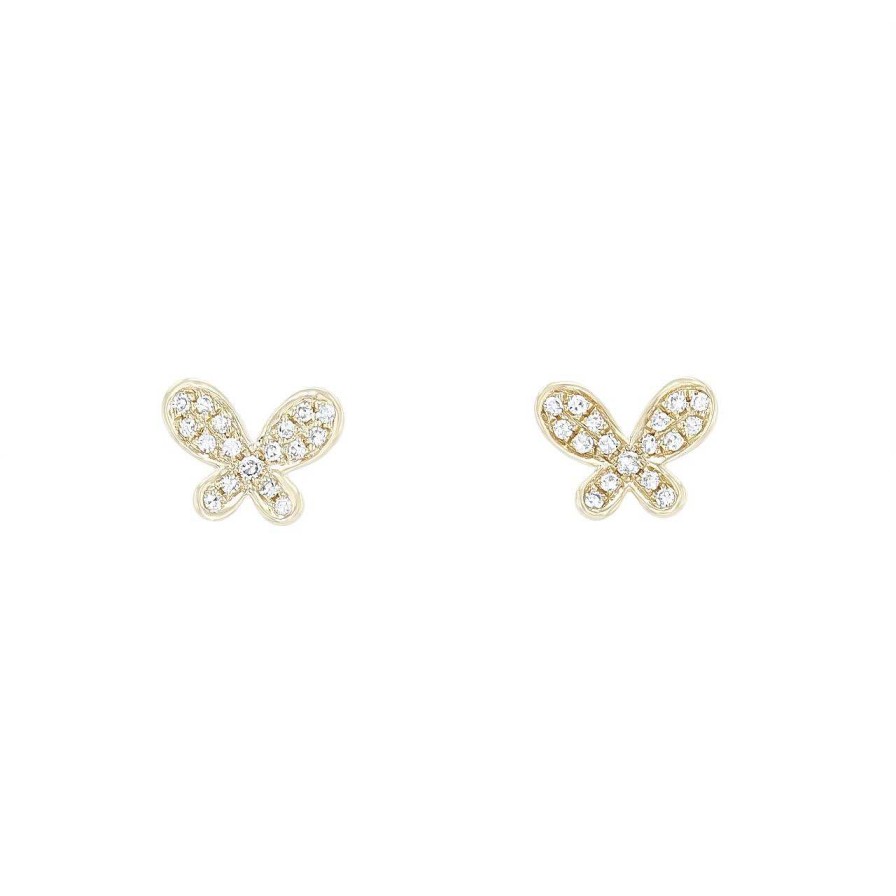 Diamonds Direct Earrings | Diamond Butterfly Stud Earrings