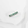 Diamonds Direct Fashion Rings | Emerald And Diamond Two Row Band